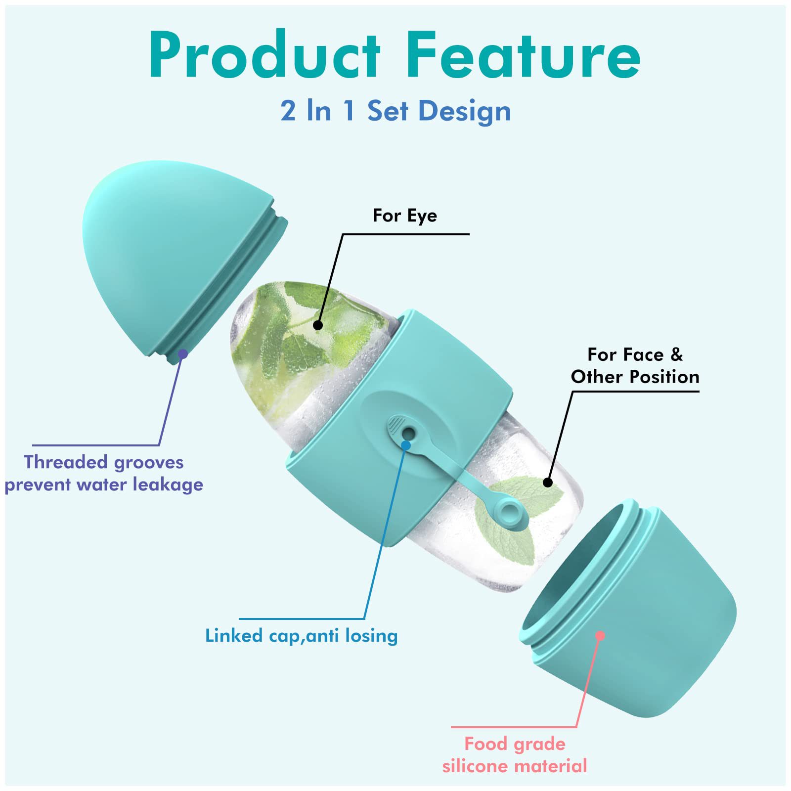 Ice Face Roller for Puffiness & Glowing Skin – Facial Massager Tool