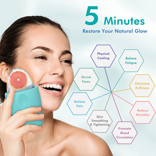 Ice Face Roller for Puffiness & Glowing Skin – Facial Massager Tool